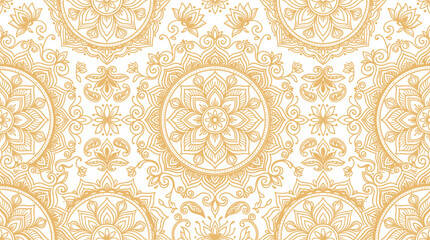 Seamless pattern with golden mandala ornaments © Rahima