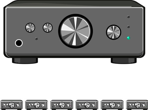 equipment digital amplifier cartoon. equipment digital amplifier sign colorful illustration