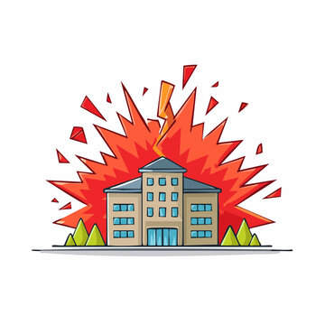 Building Struck by Lightning During an Explosion