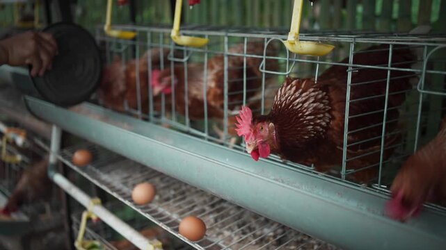 Chickens and Fresh Eggs at Poultry Farm