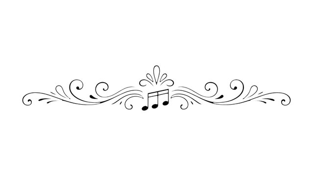 PNG Elegant musical decorative flourish