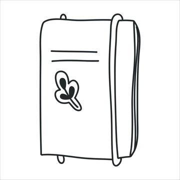 Note taking notebook hand drawn doodle. diary journal or planner for writing cute line art illustration. Office or school stationery, daily and weekly organizer.