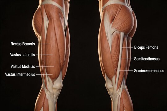 Human leg muscle anatomy diagram