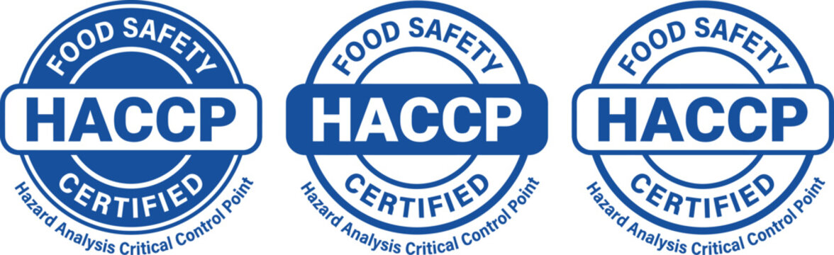 Haccp food safety certification seals hazard analysis and critical control point compliance