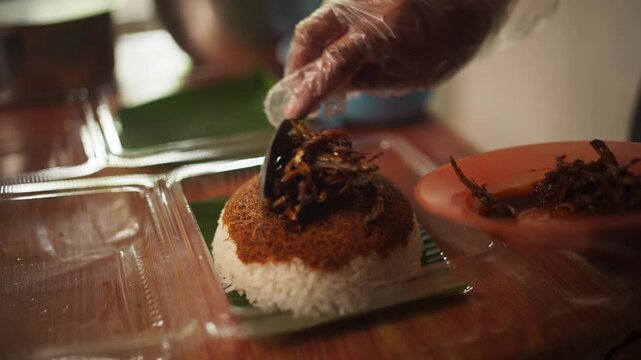 Mairo Fish Served on Songkolo Traditional Makassar Dish