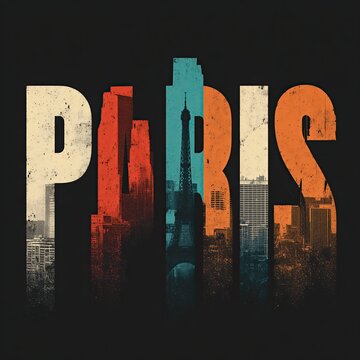paris postcard design with iconic landmarks
