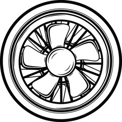 Obraz premium Detailed illustration of a car wheel.