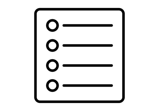 Icono lineal de lista de tareas o documento con vi&ntilde;etas circulares