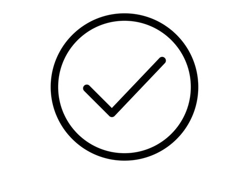 Icono lineal de marca de verificaci&oacute;n dentro de un c&iacute;rculo para aprobado o correcto