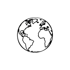 Obraz premium Planet Earth silhouette icon vector illustration on white background.