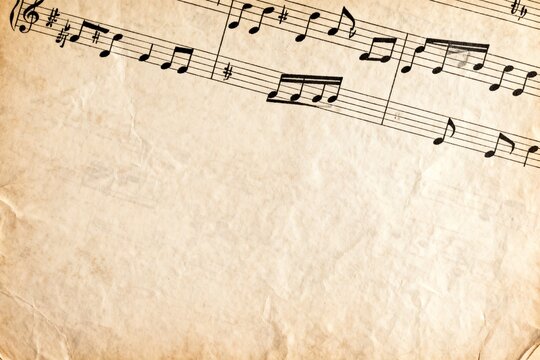 Sheet music on aged paper