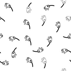 Fototapeta premium pattern hold cartoon hand cartoon. people trendy, different fist, ok palm hold cartoon hand sign vector