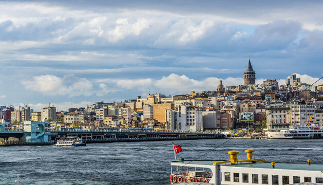 ISTANBUL, TURKEY - SEPTEMBER 23, 2014: View on Bosphorus and city