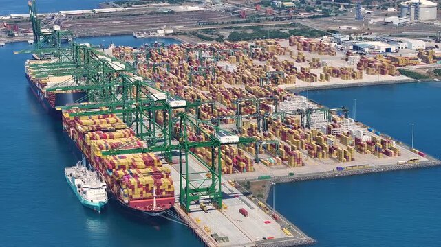 Container terminals handle cargo during shipping delays and supply chain issues