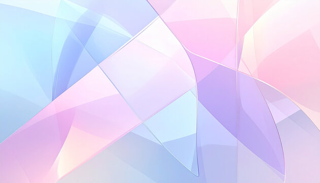 Abstract geometric pastel design with soft colors and curved shapes