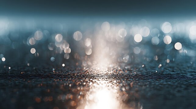 creamy bokeh background, ray tracing reflections, extremely detailed, foggy atmosphere, Holographic Liquid Chrome concept, illuminated by soft umbrella diffusion, monochromatic blue, linear