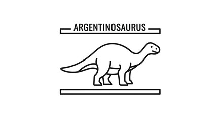 Fototapeta premium Argentinosaurus Dinosaur Outline Icon Vector Illustration