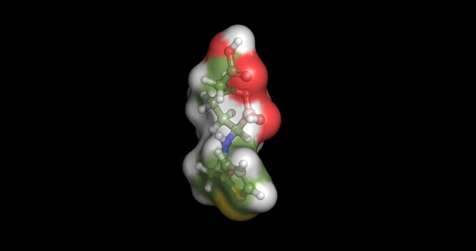 Vaborbactam, last line drugs/beta-lactamase inhibitor for multi-drug resistant bacterial infections, 3D molecule spinning, 4K