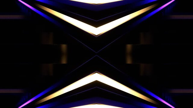 Purple and Yellow Futuristic Stairs Kaleidoscope Background VJ Loop in 4K