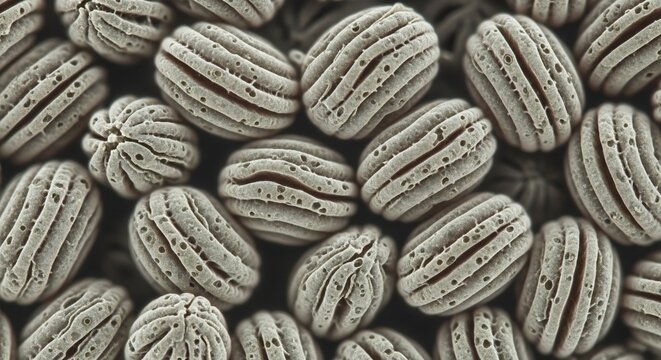 Close up pollen grains