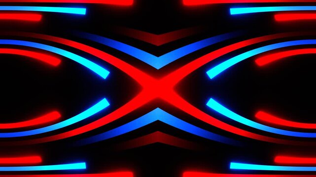 Red and Blue Neon Lines Moving to Center Background VJ Loop in 4K