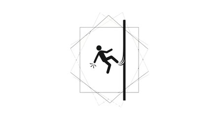 Fototapeta premium Abstract stick figure falling, concept of failure, risk, accident, and danger