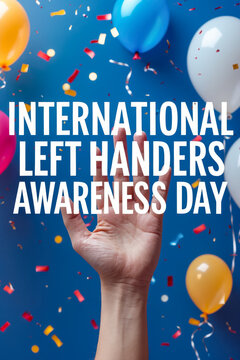 Banner Poster Greeting Card international left hander awareness day holiday lefthander AI Generative