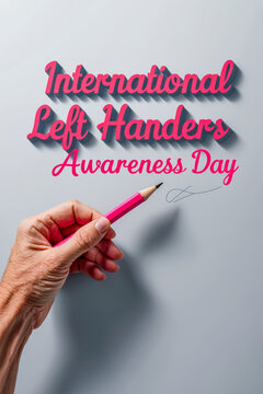 Banner Poster Greeting Card international left hander awareness day holiday lefthander AI Generative