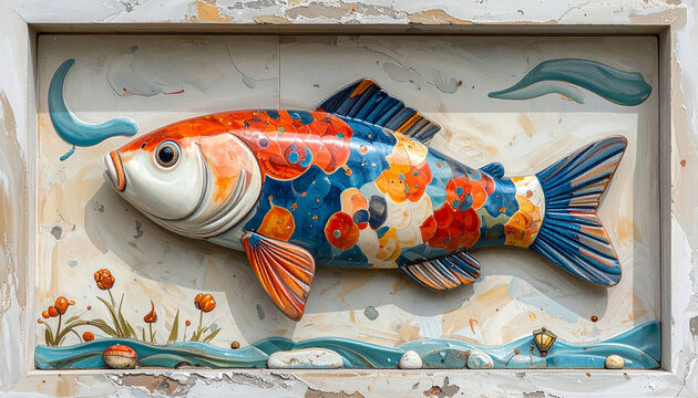 Colorful fish sculpture