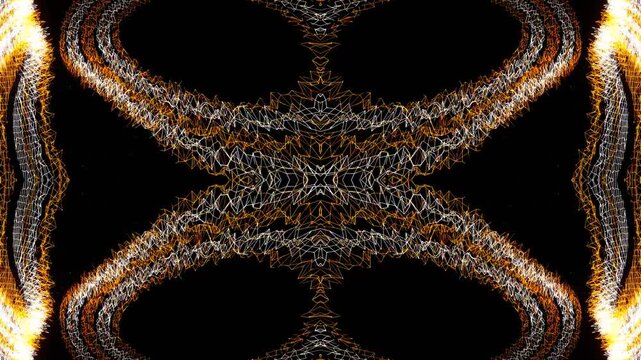 White and Orange Abstract Kaleidoscope Background VJ Loop in 4K