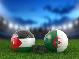 Fototapeta premium Soccer world cup group J Jordan vs Algeria
