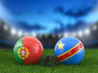 Fototapeta premium Soccer world cup group K Portugal vs Congo