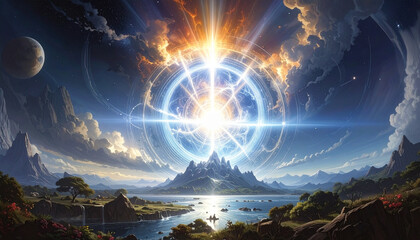 Cosmic energy burst over landscape