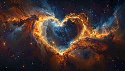 Cosmic heart nebula formation