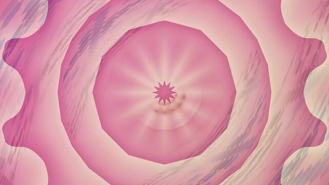 Pink cogwheel gear rotating in abstract soft light background a stylized