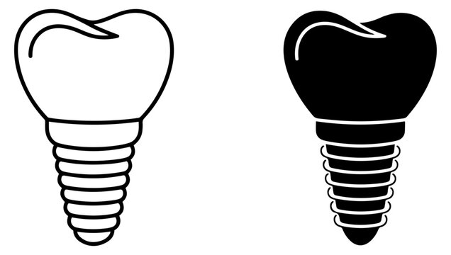 dental implant tooth icon design