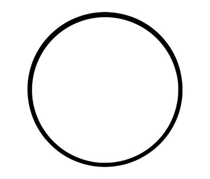 Abstract black circle outline basic geometric shape vector element.
