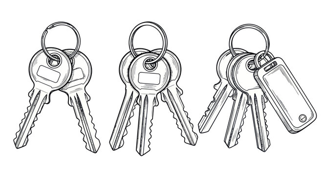 An illustration depicts three sets of keys attached to keyrings.