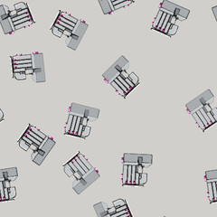 Fototapeta premium seamless pattern sew overlock cartoon. needle tailor, stitch clothing, craft seam sew overlock sign vector