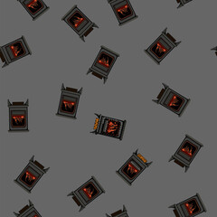 Fototapeta premium seamless pattern house fireplace cartoon. house fireplace sign vector