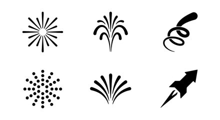 Explosion Icons, Firework Symbols, Celebration Graphics, Rocket Launch Vector Set © RUBAL