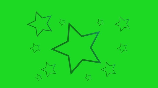 Simple shiny blue star gradient outline of a simple festive Christmas or space themed traditional 5 pointed star shape explosion appearing and fading off screen, isolated embellishment element 4K