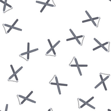 pattern nunchaku illustration portraying the classic two section staff weapon, connecting to concepts of sport, kung fu, fitness, self defense, and traditional combat training