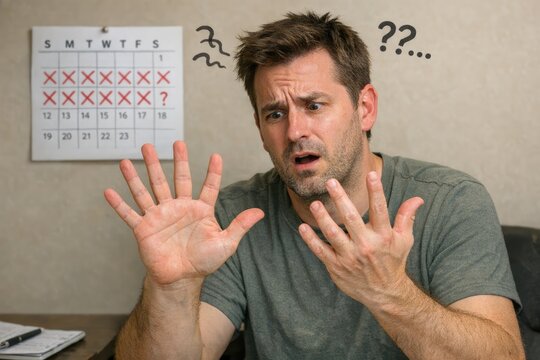 A person giving up or yielding at a table, possibly as a sign of defeat or resignation