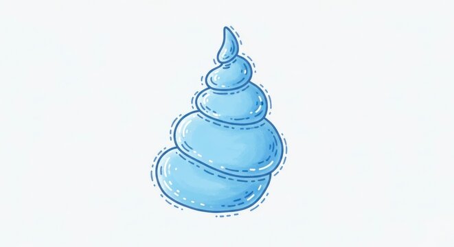 Ilustra&ccedil;&atilde;o abstrata de objetos azuis em forma de espiral empilhados sobre um fundo branco.