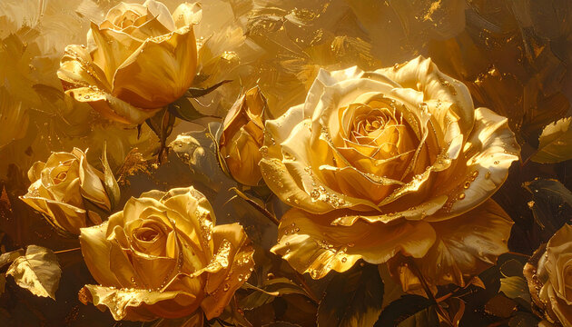Golden roses floral arrangement