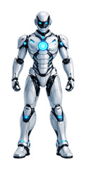 Fototapeta premium PNG Futuristic humanoid robot with armor.