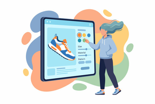 Modern Online Sneaker Customization and Digital Shopping Experience