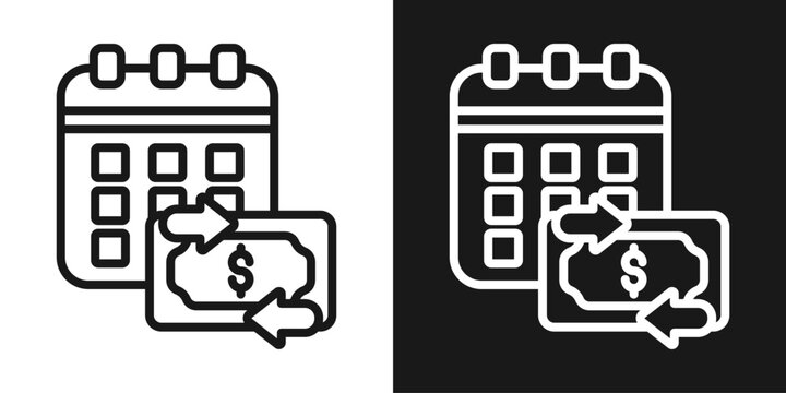 Fuel Price Icon In Black And White Line Style