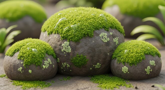 Mossy Rocks in a Natural Environment.
